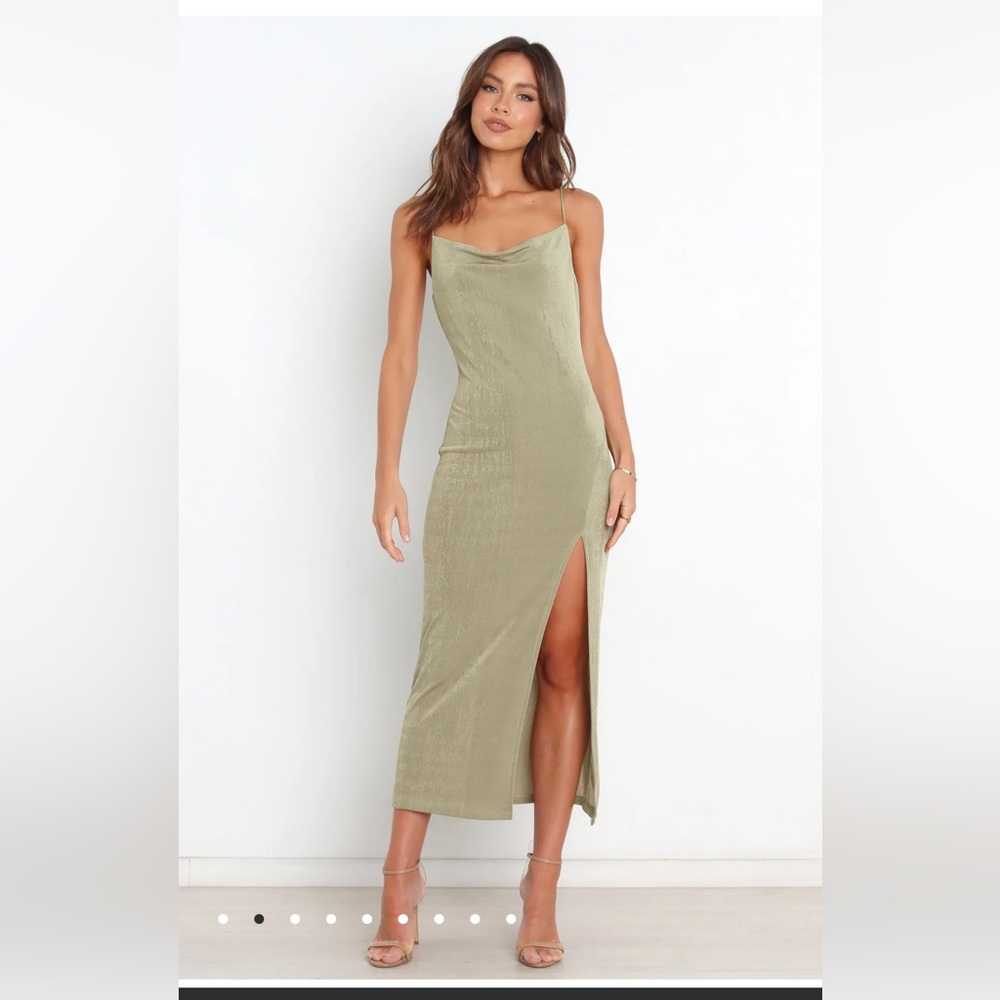 Petal & Pup Sage Green Midi Dress